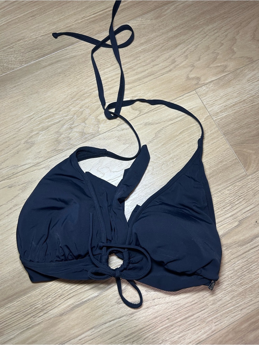 La Vie En Rose Black Halter Bikini Top